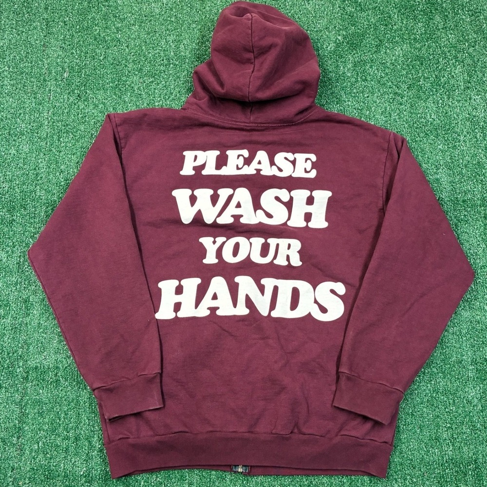 Talentless Please Wash Your Hands Maroon Zip-Up Hoodie